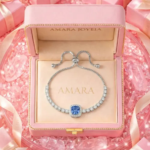 Pulsera con Cristal Amarillo Elegante Color Plateado | Grado B