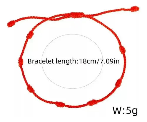 4 Pulseras de Cuerda Roja Trenzada de Protección 17 cm | Grado B