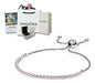 Brazalete de Tenis Deslizante Rosa con Kit de Regalo Color Dorado Rosa