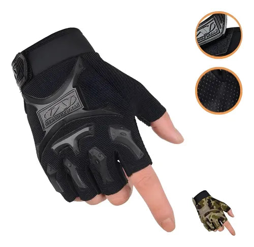 Guantes Tacticos Nudillos Almohadillas Militar Medio Dedo 1660 | Grado B