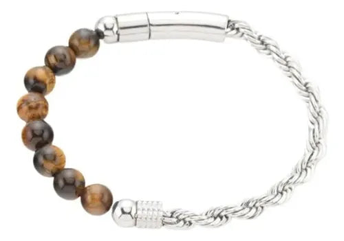 Pulsera de Acero Inoxidable Tipo Cuerda Trenzada para Hombre | Grado B