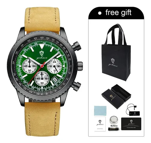 Reloj de Cuero Gohuos Business Cronógrafo | Grado B