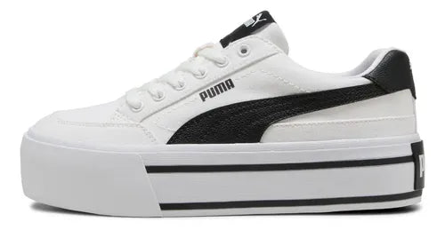 Tenis Puma Court Classic Vulc FS Platform Blanco y Negro Talla 24 MX | Grado B