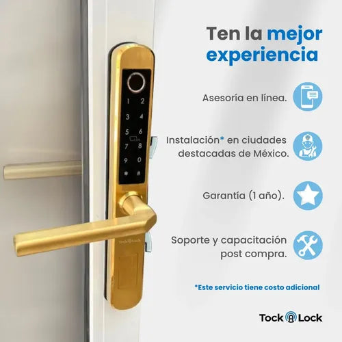 Cerradura Inteligente Tock Lock TLX07 | Paneles Negros + Manijas Metálicas GRADO B