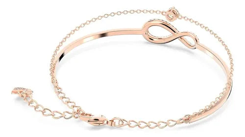 Pulsera Infinito con Cristales Color Dorado Rosa | Grado B
