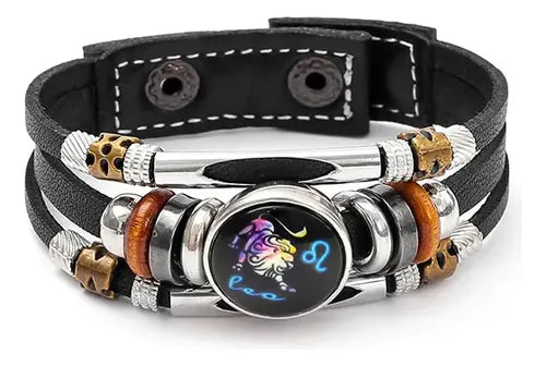 Pulsera de los 12 Signos del Zodiaco que Brilla en la Oscuridad | Grado B