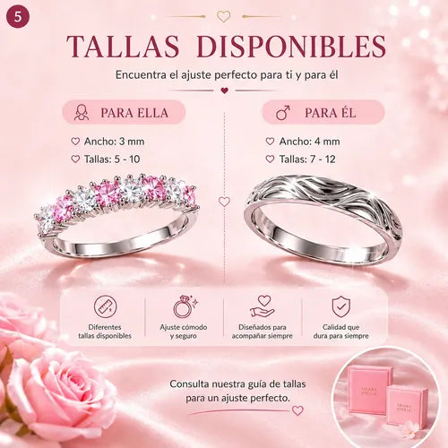 Anillo Rosa con Cristal Elegancia y Romance Color Plateado | Grado B