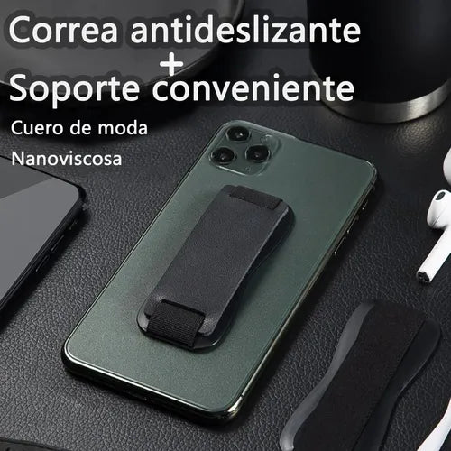 2 Soportes Retráctiles para Teléfono con Correa de Cuero | Grado B