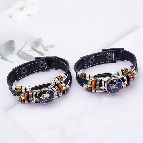 Pulsera de los 12 Signos del Zodiaco que Brilla en la Oscuridad | Grado B