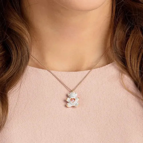 Collar de Osito Teddy Brillante Estilo 3D | Grado B