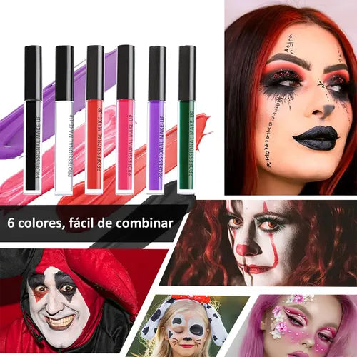 3 Colores Set Lápiz Labial Glaseado de Labios de Halloween | Grado B