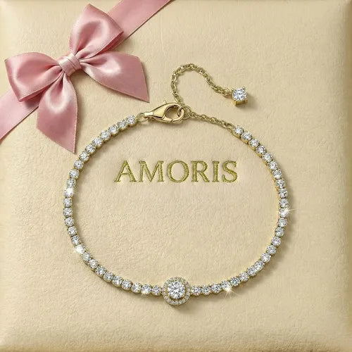 Pulsera con Cristales Centelleantes Color Plateado | Grado B