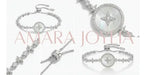 Pulsera de Nácar con Cadena de Estrellas Color Plateado