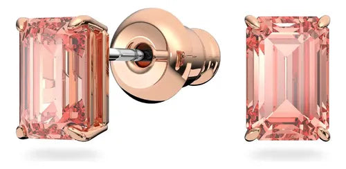 Conjunto de Zirconia Octogonal Color Dorado Rosa | Grado B