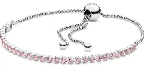 Brazalete de Tenis Deslizante Rosa con Kit de Regalo Color Dorado Rosa
