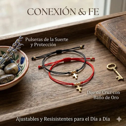 Pulseras de Pareja Ajustables Unisex Color Dorado | Grado B