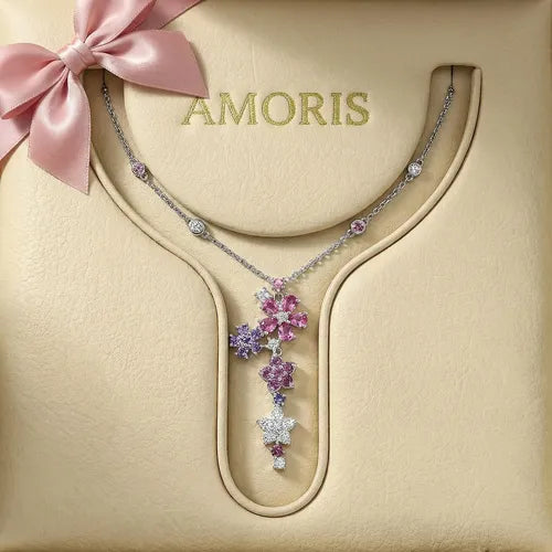 Set de Dijes Collares y Cadenas con Cajas de Regalo Color Plateado | Grado B