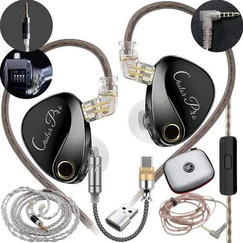 Audífonos Kz Castor Pro Versión Bass Iem Músicos Gamer Kit 1