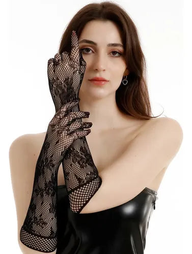 Guantes Largos de Encaje para Novia y Disfraz | Grado B