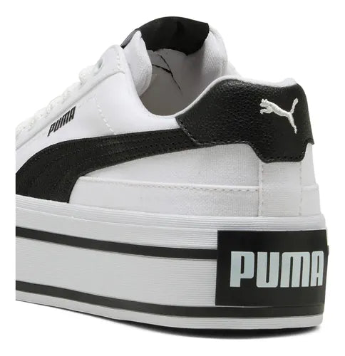 Tenis Puma Court Classic Vulc FS Platform Blanco y Negro Talla 24 MX | Grado B