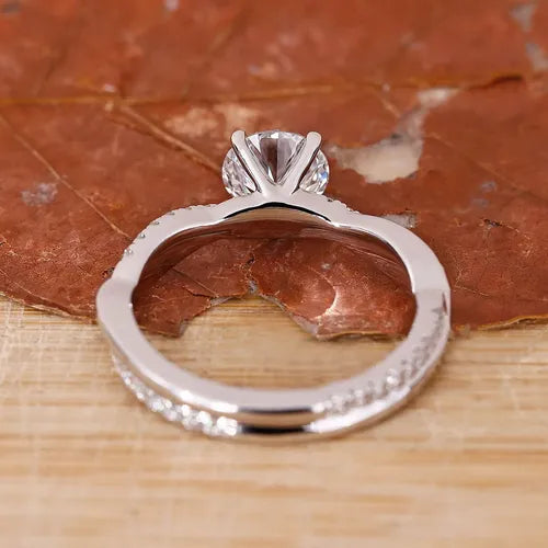 Anillo de Compromiso y Promesa Ajustable para Mujer Color Plateado | Grado B