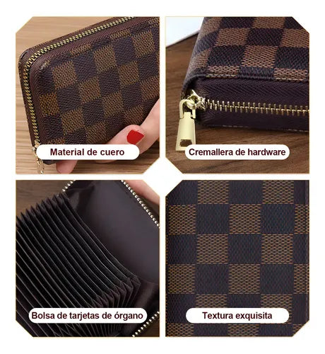 Monedero de Piel Color Marrón 11 x 8 cm | Grado B