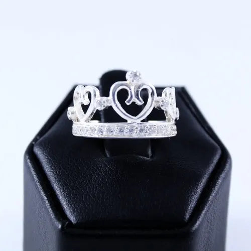 Anillo de Corona de Princesa Color Plateado | Grado B