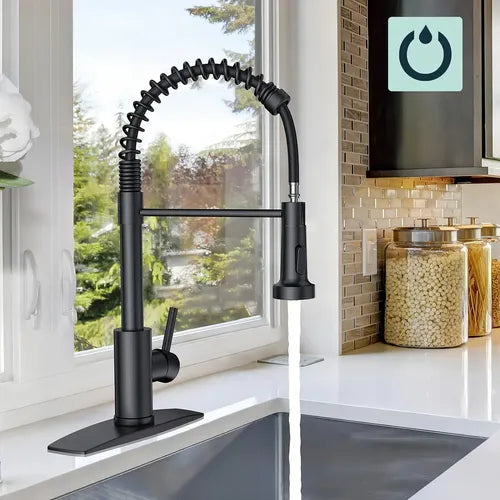 Grifo Monomando para Cocina Acero Inoxidable Negro Mate Yesop T-221 | Grado B