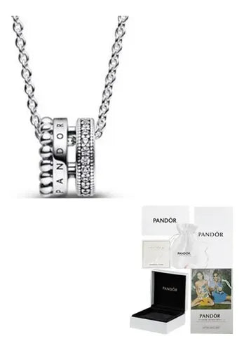 Pandora Collar De Plata 925 Con Perlas De Buena Suerte