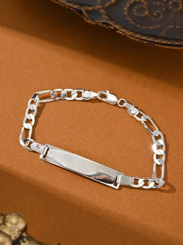 PULSERA ELEGANTE DE COBRE PLATEADO PARA MUJER PLATEADO 0.15 CM 4.5 CM
