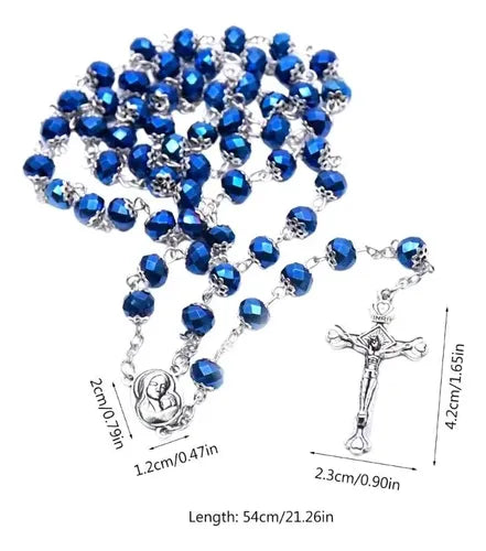 CATHOLIC ROSARY BEADS NECKLACE PRAYER CRUCIFIX