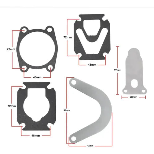 Kit de Juntas y Empaques de 72 x 48 mm para Compresor | Grado B