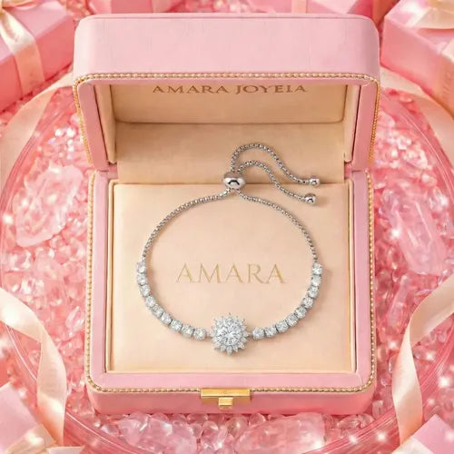 Pulsera con Piedra Moissanita Regalo de Aniversario Color Plateado | Grado B