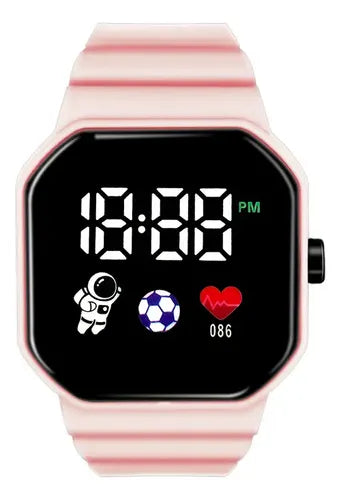 Reloj Deportivo LED Digital con Diseño de Astronauta para Niños Color Rosa | Grado B