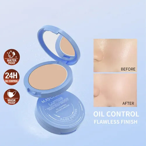 Base de Maquillaje en Polvo Compacto Fijador Matte para Piel Grasa | Grado B