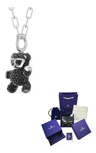 Collar de Osito Teddy Negro Brillante Unisex | Grado B