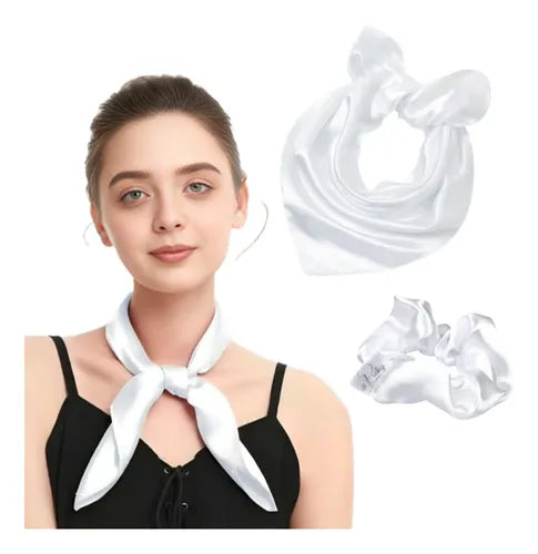 Mascada Pañuelo de Satín Color Sólido para Mujer | Grado B