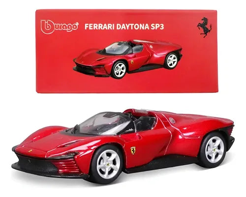 Bburago Ferrari Daytona SP3 Metal Car Model Rojo Blanco 1:64 | Grado B
