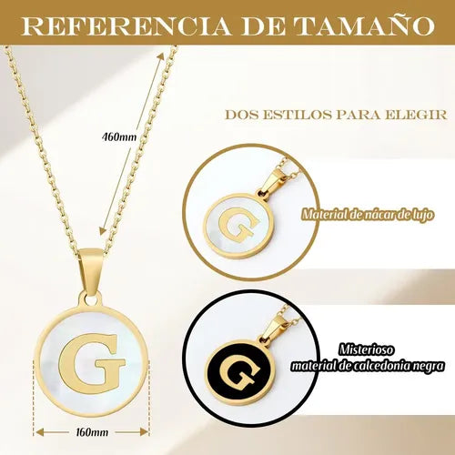 Collar con Dije de Inicial en Acero Inoxidable Color Dorado | Grado B