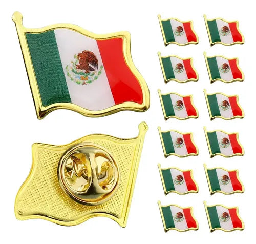 20 Broches Magnéticos con Bandera de México | Grado B
