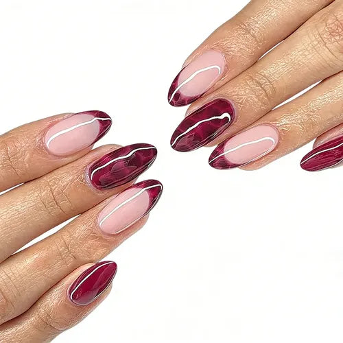 24 Uñas Postizas con Parches Adhesivos y Pegamento | Grado B