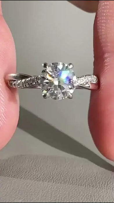Anillo de Compromiso y Promesa Ajustable para Mujer Color Plateado | Grado B