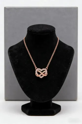 Collar Infinito Brillante Color Dorado Rosa | Grado B