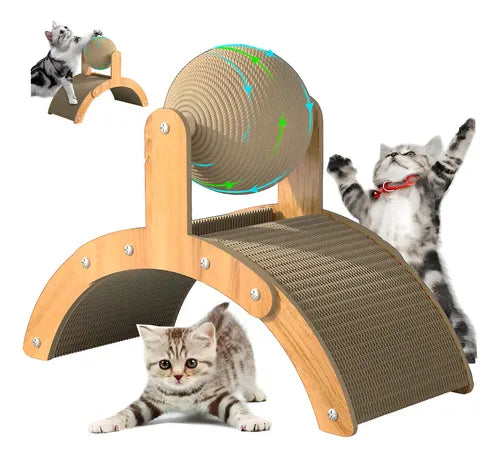 Accesorio De Bola Rascadora Ondulada Para Gatos, Sisal