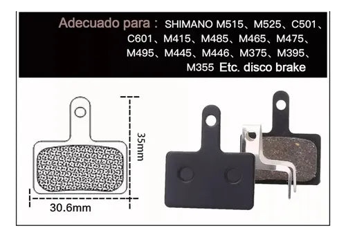 2 Juegos de Balatas Compatibles con Shimano y Tektro M355 y M315 | Grado B