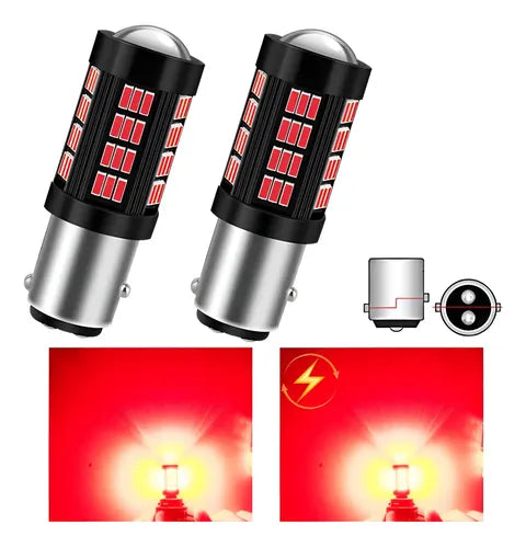 2 Focos Estróbos Leds Cuarto Stop 1157 BAY15D P21/5W | Grado B
