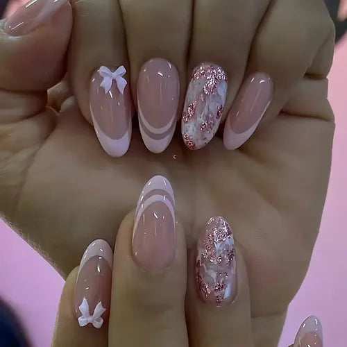 24 Uñas Postizas de Presión Modelo BT009 | Grado B