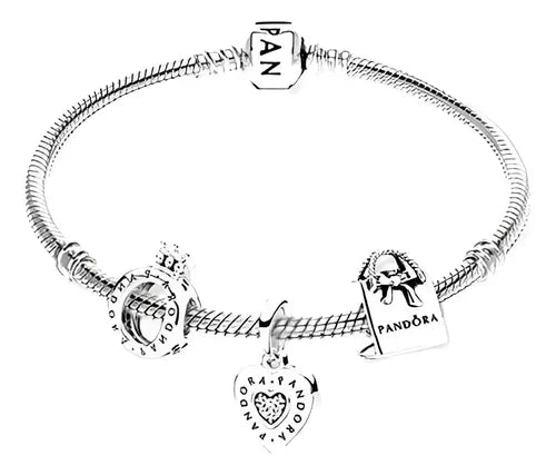Pulsera de Serpiente con Corazón Regalo para Ella Color Plateado | Grado B