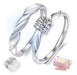 Anillos de Promesa Ajustables para Pareja Color Plateado | Grado B
