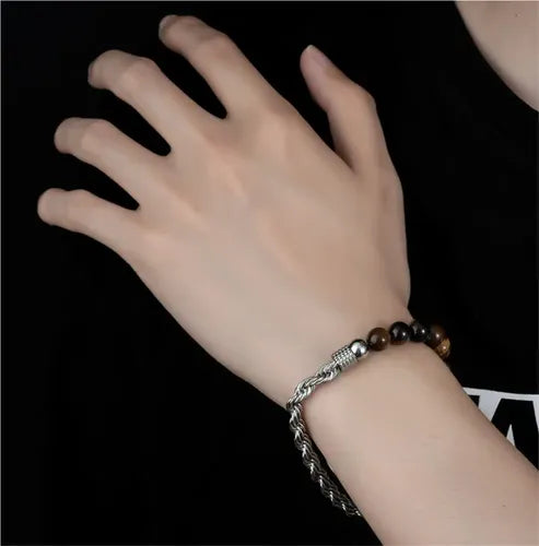 Pulsera de Acero Inoxidable Tipo Cuerda Trenzada para Hombre | Grado B